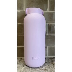 Bink 36 oz. Big Bottle Glass Water Bottle with Carry Cap OYSTER Pale Petal Pink